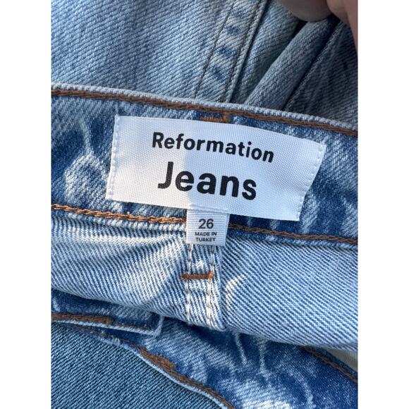 REFORMATION Charlene High Rise Jean Shorts Size 26 - Picture 6 of 6